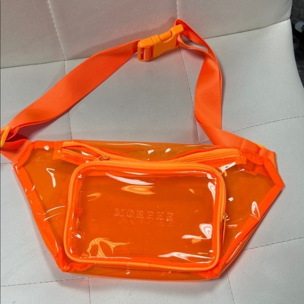 Morphe Vibrant Orange Clear Waist Bag